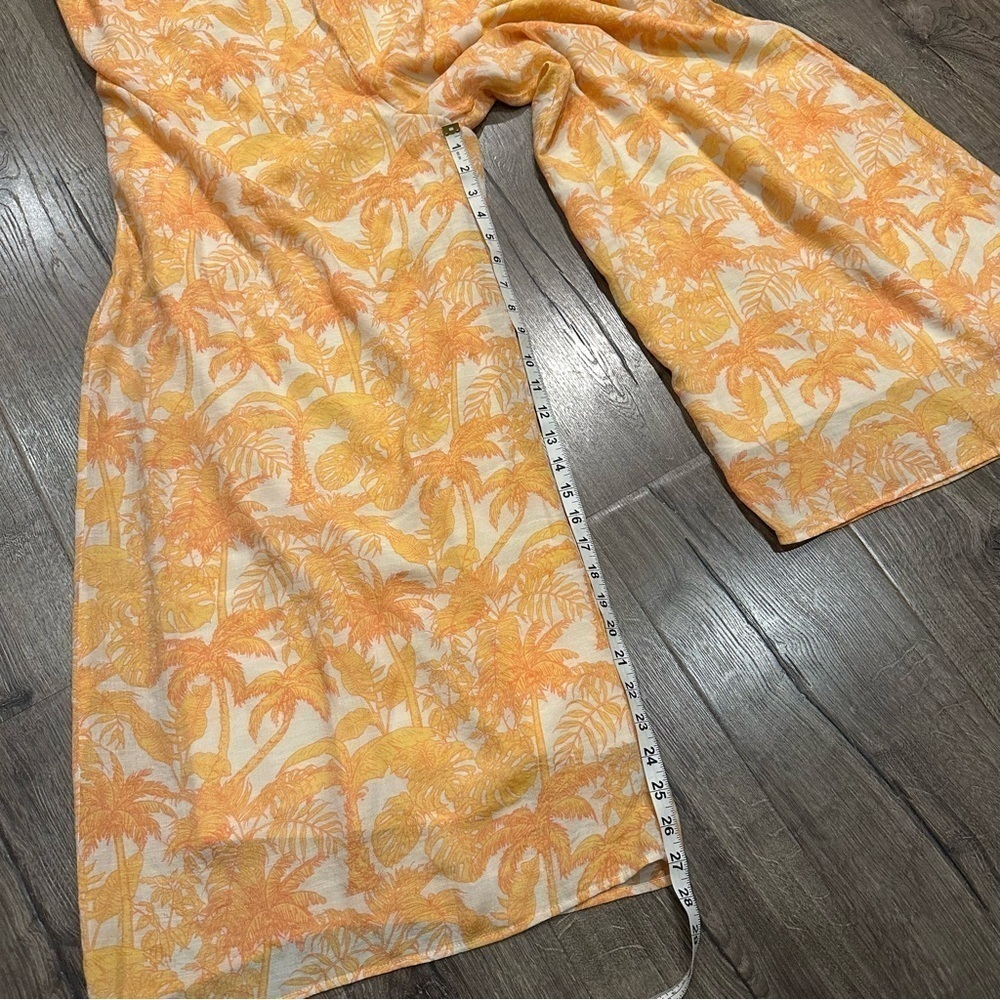 New STORIA Jumpsuit Wide Leg Sz L PALM TREE STRAPLESS Hawaiian Tropical Vacation - Picture 5 of 11